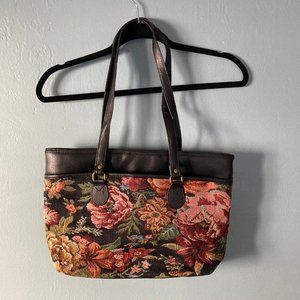Vintage Accessory Works tapestry tote with matching check holder